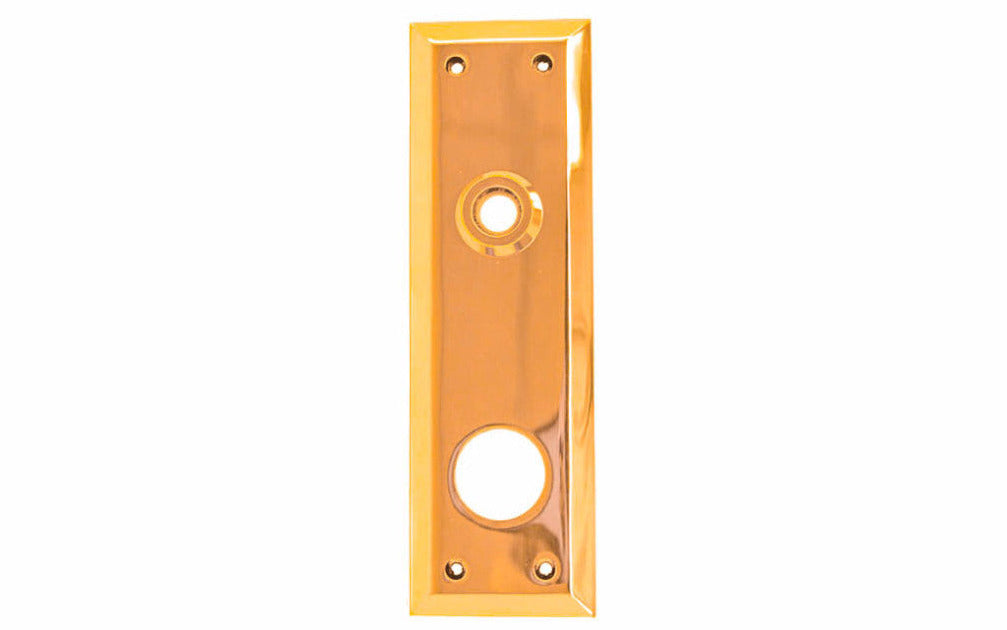 Solid Brass Escutcheon Keyway Cylinder Door Plate ~ Lacquered Brass Finish