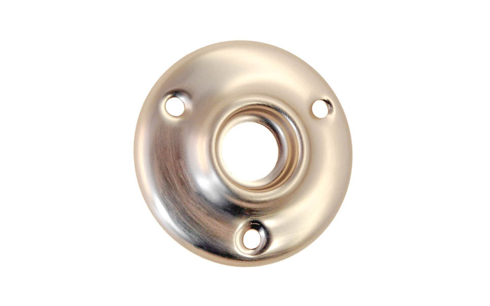 Stamped Brass Rosette ~ 2" Diameter ~ Brushed Nickel Finish