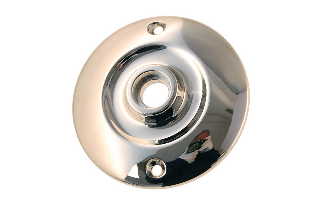 Solid Brass Large Rosette ~ Passage (Non-Locking) ~ Polished Nickel Finish