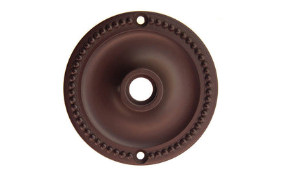 Solid Brass Beaded Rosette ~ Passage (Non-Locking) ~ Oil Rubbed Bronze Finish