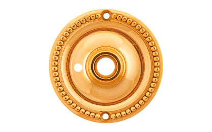 Solid Brass Beaded Rosette ~ Privacy (Locking) ~ Non-Lacquered Brass (will patina naturally over time)