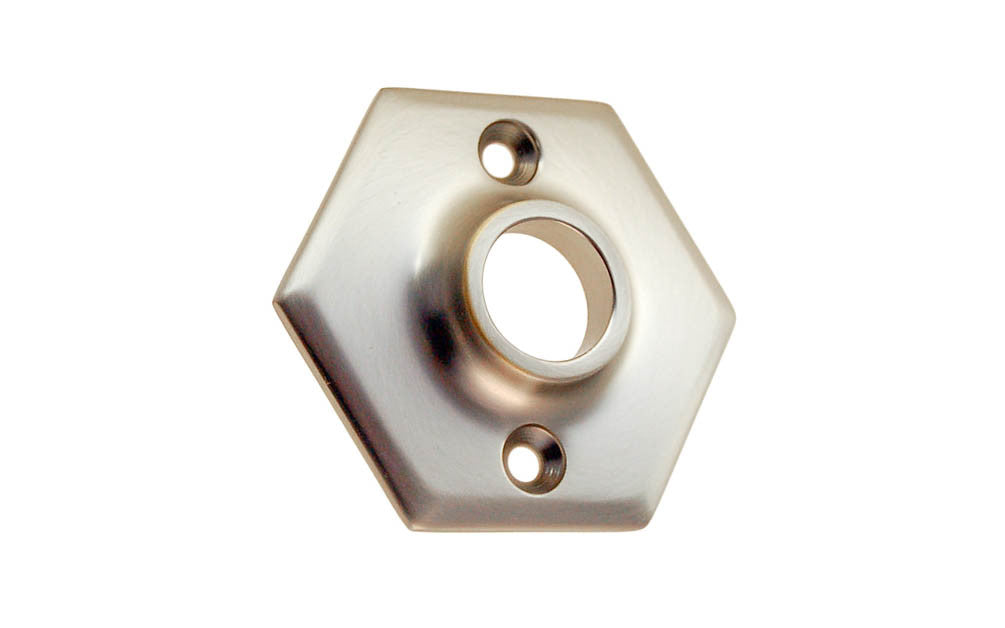 Solid Brass Hexagonal Rosette ~ Brushed Nickel Finish