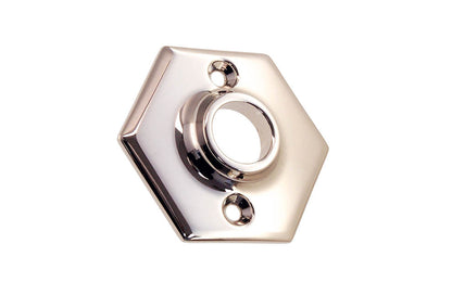 Solid Brass Hexagonal Rosette ~ Polished Nickel Finish