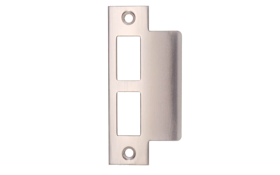 Solid Brass Door Mortise Strike ~ 4-7/8" X 1-1/4" ~ Brushed Nickel Finish