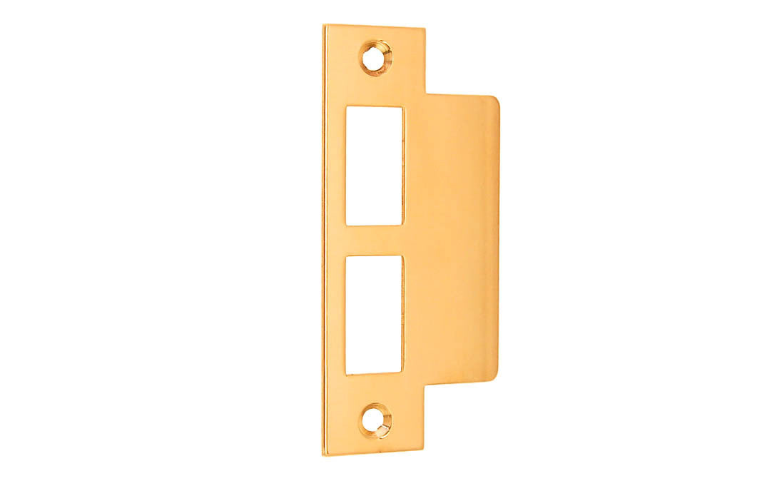 Solid Brass Door Mortise Strike ~ 4-7/8" X 1-1/4" ~ Non-Lacquered Brass (will patina naturally over time)