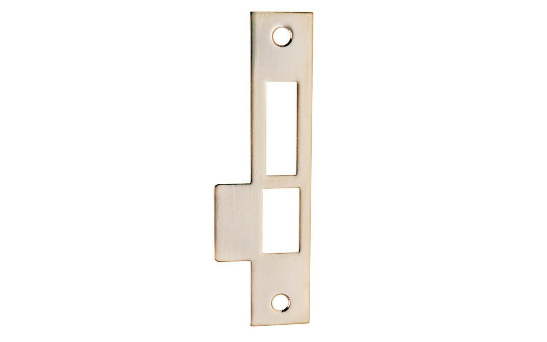 Solid Brass Door Mortise Strike ~ 6" X 1-3/16" ~ Brushed Nickel Finish