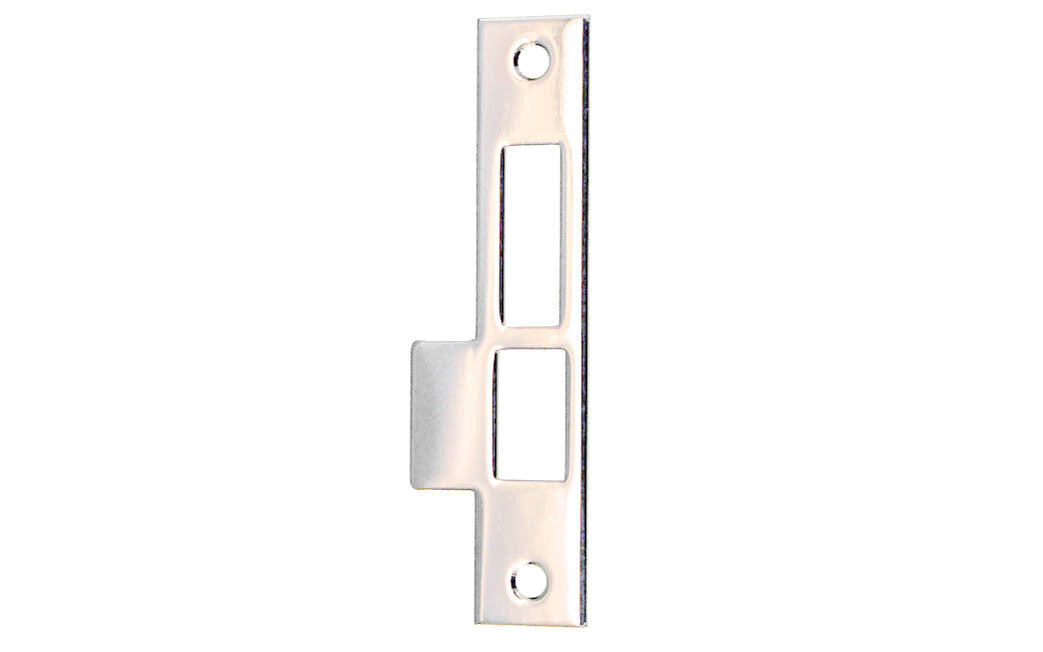 Solid Brass Door Mortise Strike ~ 6" X 1-3/16" ~ Polished Nickel Finish