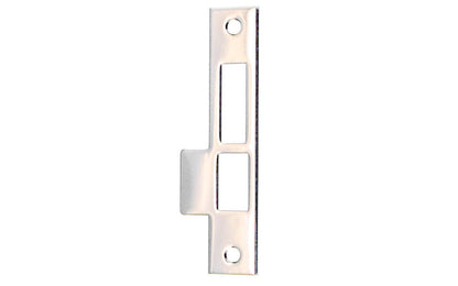 Solid Brass Door Mortise Strike ~ 6" X 1-3/16" ~ Polished Nickel Finish