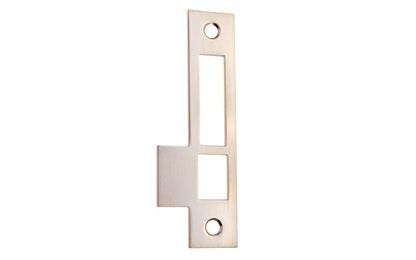 Solid Brass Door Mortise Strike ~ 4-3/8" x 1" ~ Brushed Nickel Finish