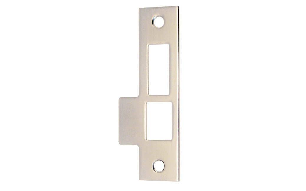 Solid Brass Door Mortise Strike ~ 3-7/8" x 1" ~ Brushed Nickel Finish