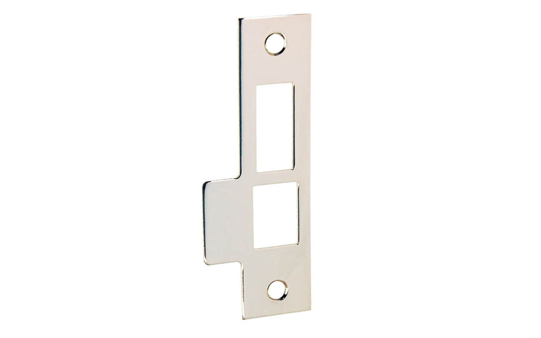 Solid Brass Door Mortise Strike ~ 3-7/8" x 1" ~ Polished Nickel Finish