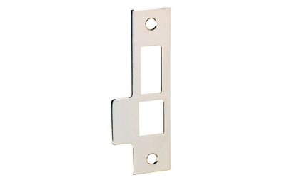 Solid Brass Door Mortise Strike ~ 3-7/8" x 1" ~ Polished Nickel Finish