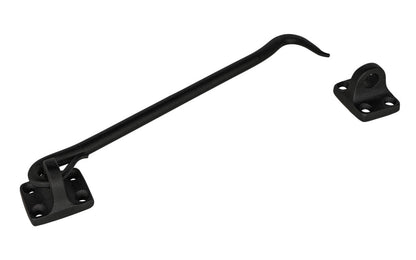 Hand-Forged Hook & Eye ~ 8" Long ~ A rustic-looking hook and eye that's hand forged with a black powder coated finish to resist rust. Made of hand forged steel material with a black finish, it has a nice durable & strong feel. This piece of hardware is great for shutters, gates, or doors - Model 088427 