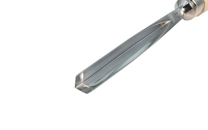 90° Mortise Chisel made by Two Cherries in Germany. A handy, timesaving tool used after drilling or routing a mortise. The mortice chisel has an inside bevel. 90 degree V-chisel used to square the mortise corners. Two Cherries Model 3148-12. Made in Germany. 4016649348126