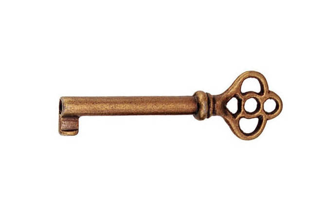 Skeleton Key ~ 3/16" x 3/16" Bit ~ Antique Brass Finish