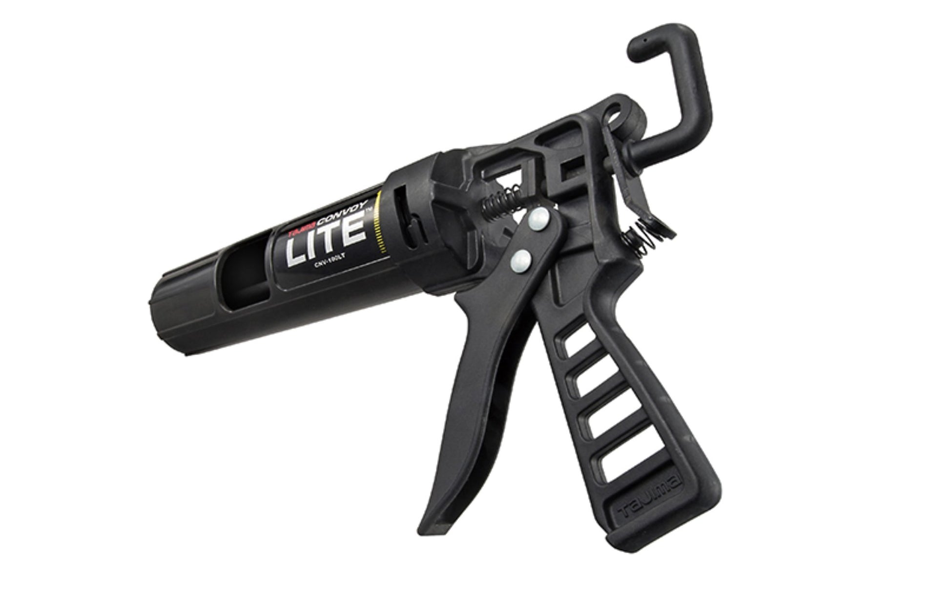 Tajima 'Convoy' Lite Caulking Gun for 10 Oz Tubes / 1/10 Gal. - Model No. CNV-100LT ~ ultra-light caulk gun with a unique twist-lock barrel removal system for fast & easy tube changes - ABS Barrel ~ "Convoy" Lite model - Convoy Lite - Caulk Gun ~ Twin Thrust Plates ~ Removable Barrel ~ For 10 oz tube - Tajima Tools
