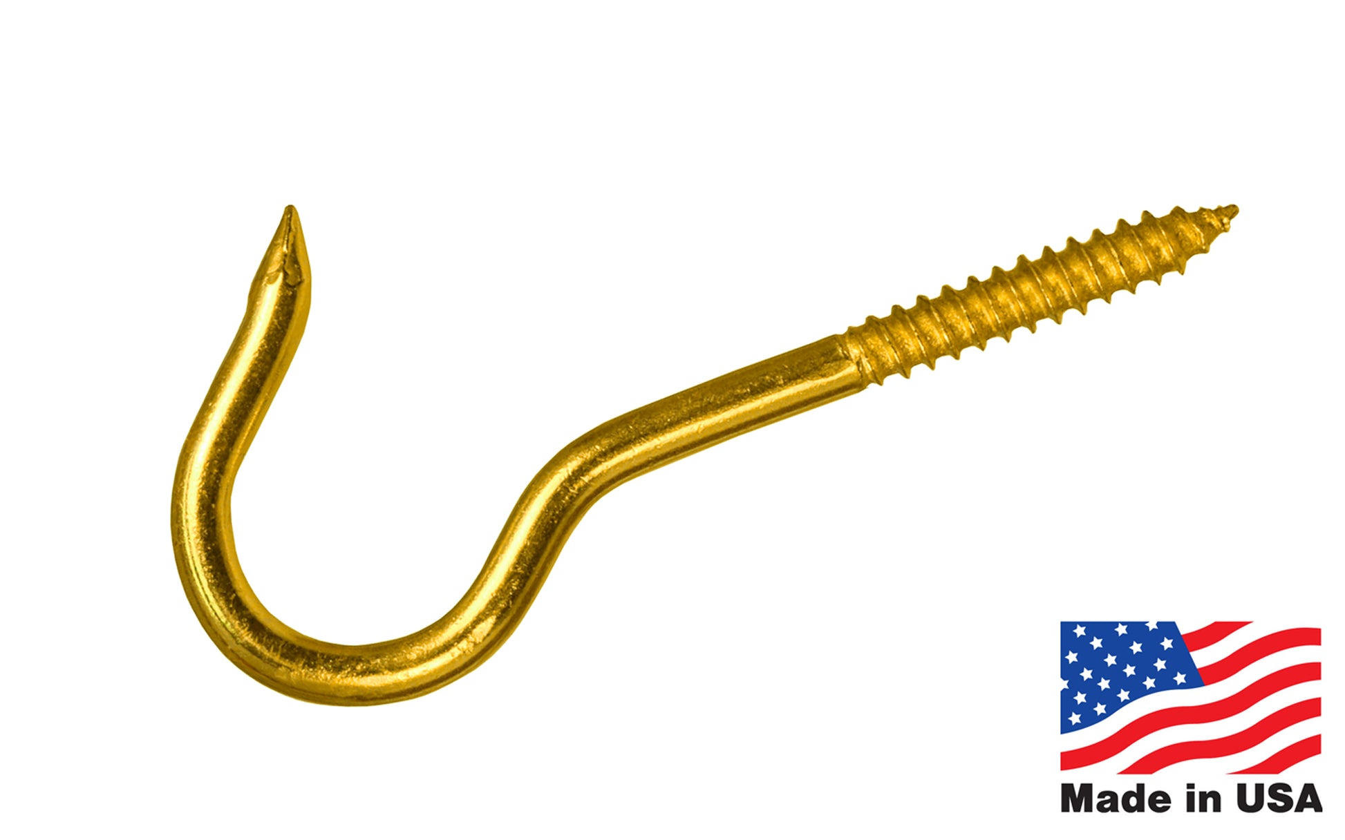 Solid Brass Ceiling Hook - Made in USA