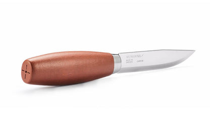 Mora Classic Carbon Steel Knife ~ Red Birchwood Handle ~ Made in Östnor, Sweden · Made of quality high carbon steel ~ Razor-sharp blade ~ Fixed blade with tang extending through the handle ~ Traditional & classic ~ Mora -1-0001, Mora 1-0002, Mora 1-0002/0, Mora 1-0003