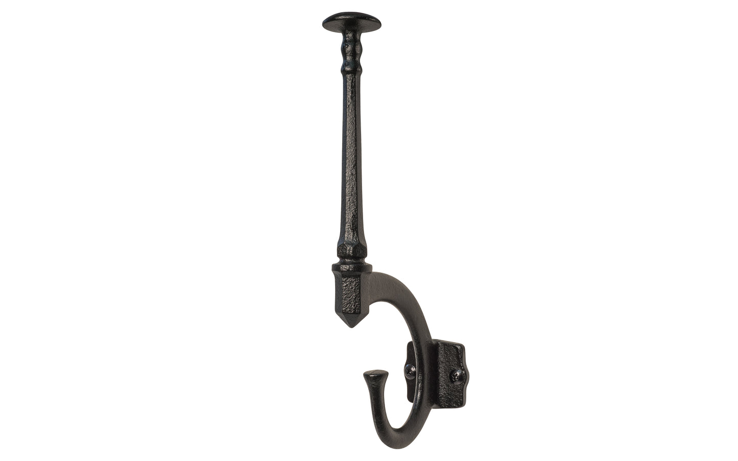 Cast Iron Hat Hook ~ Vintage-style Hardware · Traditional & classic ~ Made of heavy cast iron ~ 9" high hook ~ Double hook 