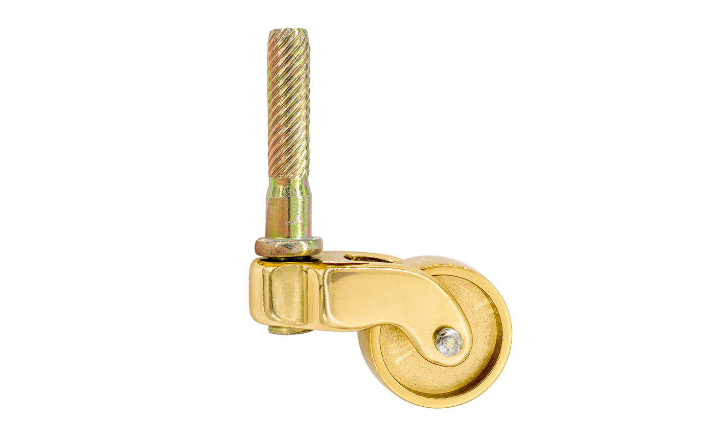 Solid Brass Stem Caster ~ 1" Wheel ~Non-Lacquered Brass (will patina over time)