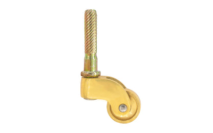 Solid Brass Stem Caster ~ 3/4" Wheel ~ Non-Lacquered Brass (will patina over time)