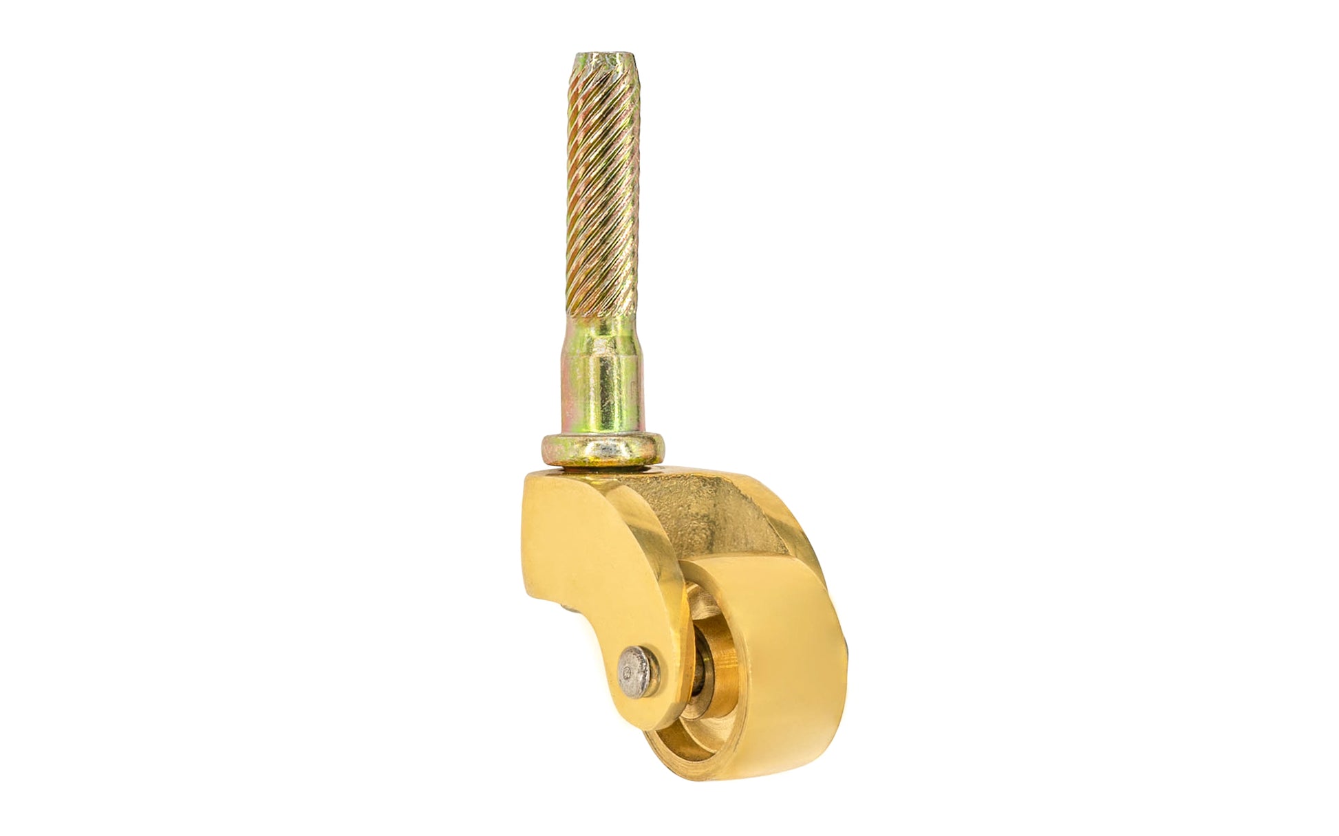 Solid Brass Stem Caster ~ 3/4" Wheel ~ Non-Lacquered Brass (will patina over time)