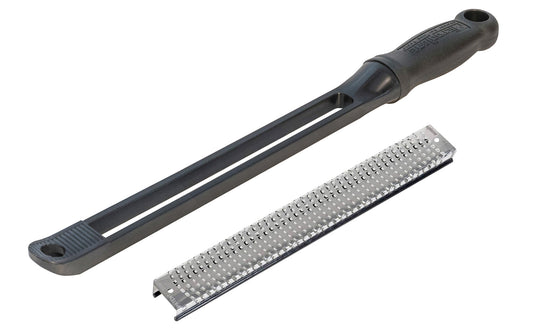 Made in USA - Microplane blade with Handle - Flat Coarse blade - 32000 - Shaving - Wood shaving - Microplane Snap-In handle with a coarse blade used for shaping of wood, plastic, or sheetrock. Rasp plane blade / planer blade is made from hardened stainless steel- Grater - Surform - Handle with Blade - Microplane Tool