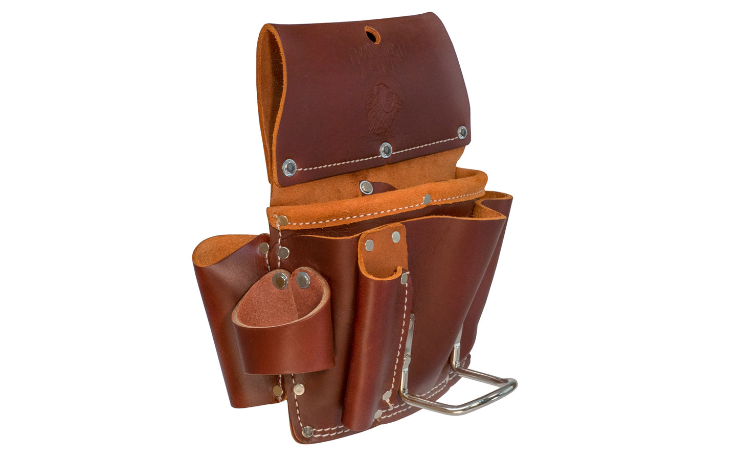 Occidental Leather Pro Drywall Bag ~ Model 5070 - Fits a 3" work belt - Pouch - 11 total pockets & tool holders - Genuine leather - Made in USA - Leather Bag - Tool Bag - 759244010008 - Holders for circle cutter, metal snips, saw, knife, Surform tools, pencils - Leather -  For both lathers & drywall pros - Drywall Bag