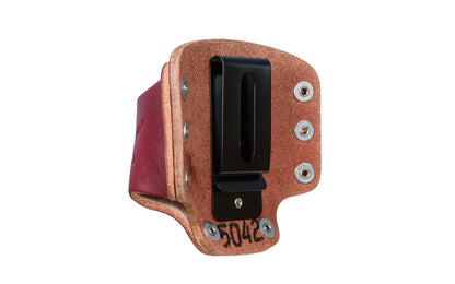 Made in USA - Model No. 5042 - Occidental Leather clip-on tape holster that fits medium body tapes (up to 25') excluding "FatMax" tapes  - High Quality - Large Tape Holder - Riveted - Tape Holster - Hand Made - 759244297904 - Medium - Leather Tape Holster Holder - Steel Clip On