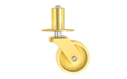 Solid Brass Pivot & Plate Caster ~ 1" Wheel ~ Non-Lacquered Brass (will patina over time)