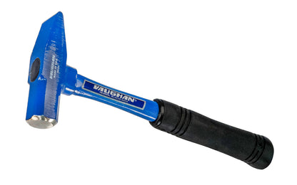 Made in USA · Model No. TR16F ~ Vaughan Tinner's hammer has an octagonal head with flat striking face & a rounded cross peen. 16 oz riveting hammer features an 12"  long fiberglass handle to help absorb shock, epoxy sealed & slip resistant mold-on vinyl grip. Rust-resistant powder coat finish.  1 lb. head tinner hammer