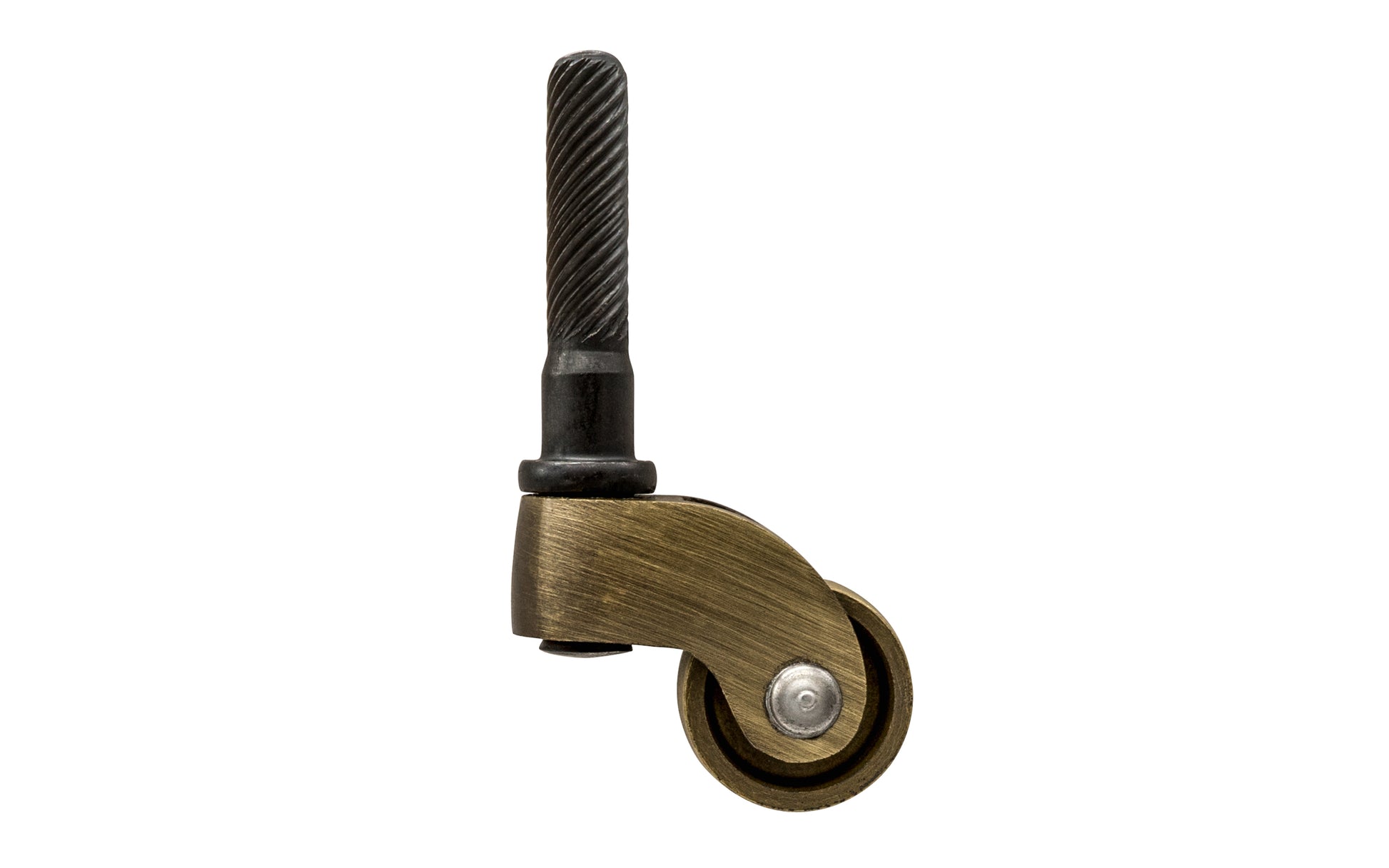 Solid Brass Stem Caster ~ 3/4" Wheel ~ Antique Brass Finish