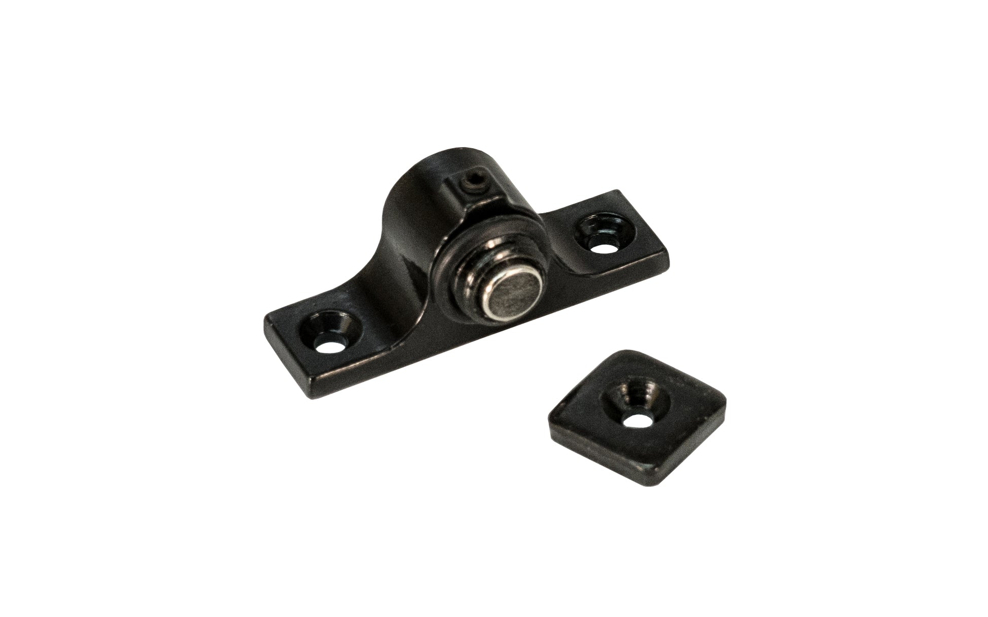 Magnetic Cabinet Catch  ~ Vintage-style Hardware · Traditional & classic ~ Made of steel & cast zinc ~ Black plated finish ~ Strong neodymium magnetic (rare earth magnet)