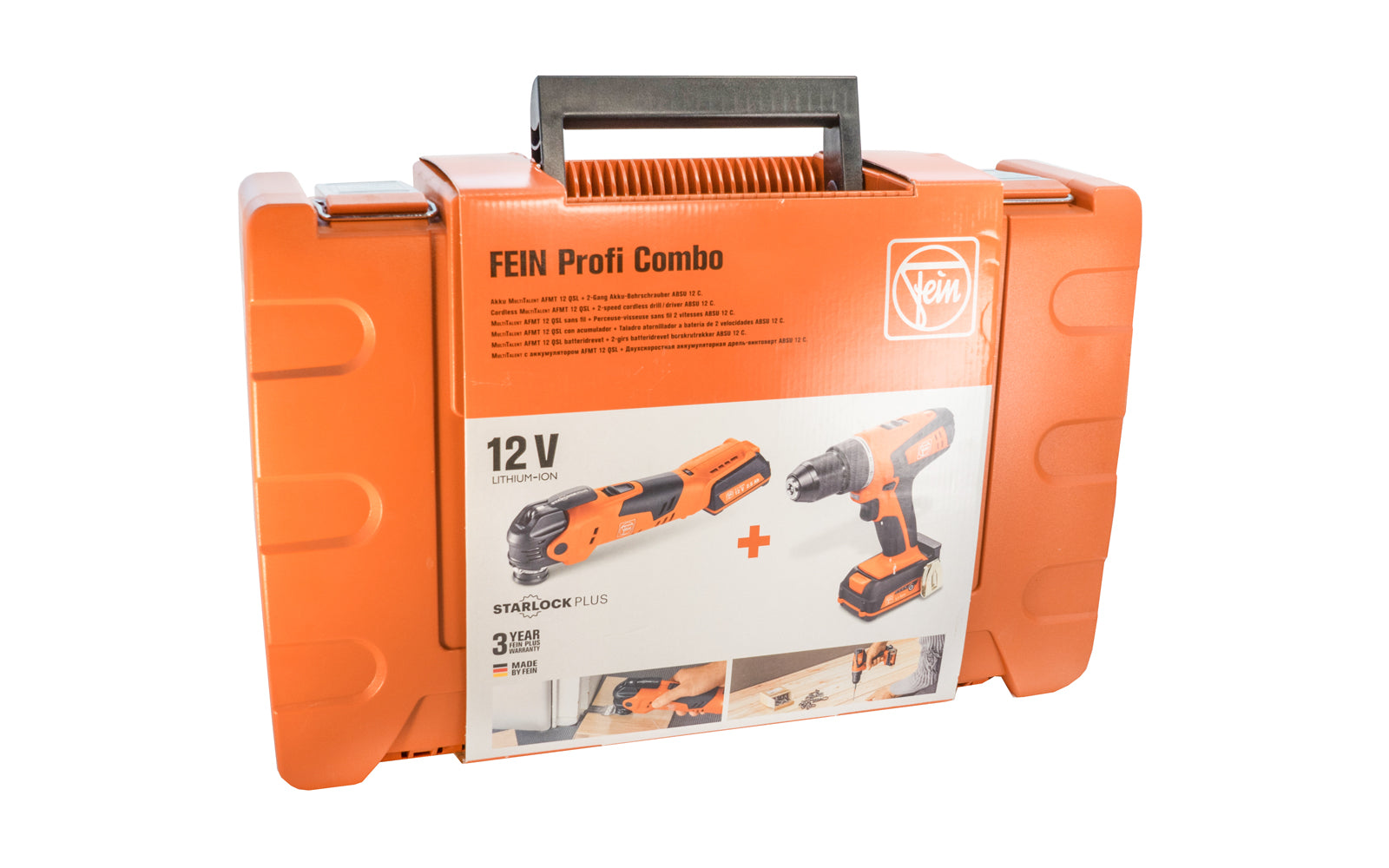 Profi Combo Set includes (1) Akku MultiTalent AFMT 12 QSL - 12 V & (1) ABSU 12 C drill - 12 V. Model 71901361090. 4014586885797