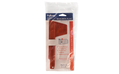 Fulton Red Mailbox Flag made of metal material. Fits U.S. rural mailboxes. 8" overall length. Made in USA. Fulton Model No. FM-1. 045081100010