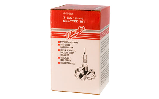 Milwaukee 3-5/8" Selfeed Bit ~ 48-25-3621 - Made in USA. 045242119554