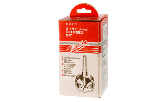 Milwaukee 2-1/8" Selfeed Bit ~ 48-25-2121 - Made in USA