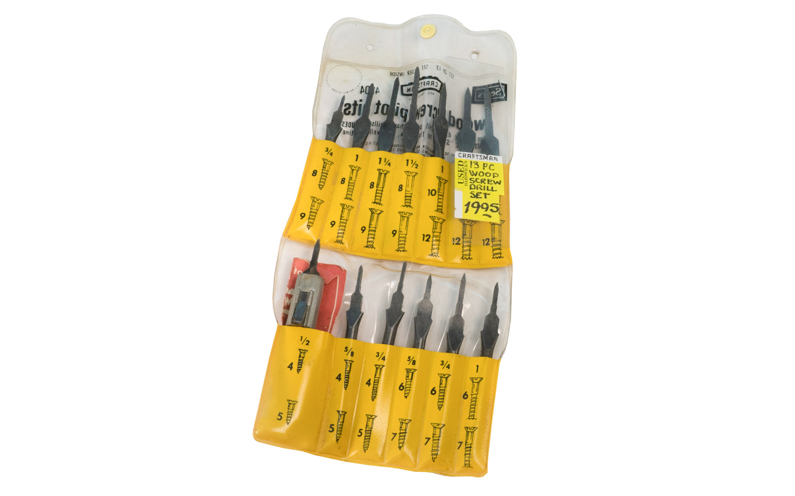 Craftsman 13 PC Wood Screw Drill Set. Made in USA. Craftsman Model No. 9 4204