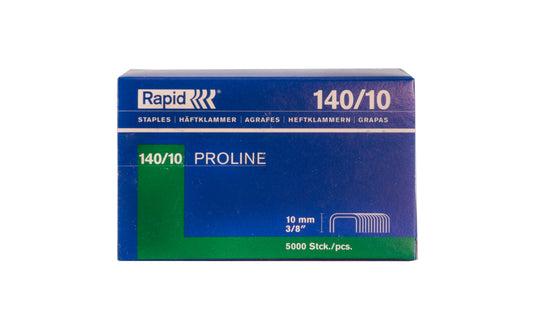 Rapid 3/8" (10 mm) Staples - Rapid Proline Model 140/10.  5000 Pack. Rapid Tools, Hestra, Sweden. 7313469140082