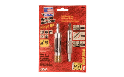 Vermont American #10 Hinge Bit. Self-Centering Drill & Driver. Accurately centers pilot holes & drives screws without re-chucking. Made in USA. Model 16652