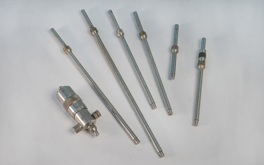 The Starrett 2" to 8" Solid Rod Inside Micrometer - USED. 50-200mm (2-8") Range, 0.01mm / .001" Grad. Model No. 124AZ.  Made in USA.