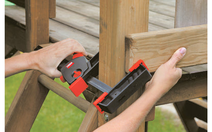 Bessey 12" DuoKlamp Clamp ~ DUO30-8 - One handed clamp & spreader. Clamp or spread with the turn of a button, no tools necessary. 12" max opening & 3-1/4" deep throat. Jaws resist flex & withstand up to 260 lb. of clamping force. Soft pressure caps prevent marring of wood by distributing pressure over a greater area.  