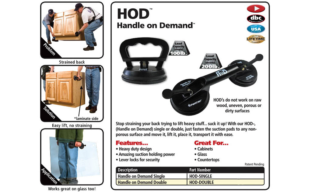 FastCap Handle on Demand ~ Single Suction Cup
