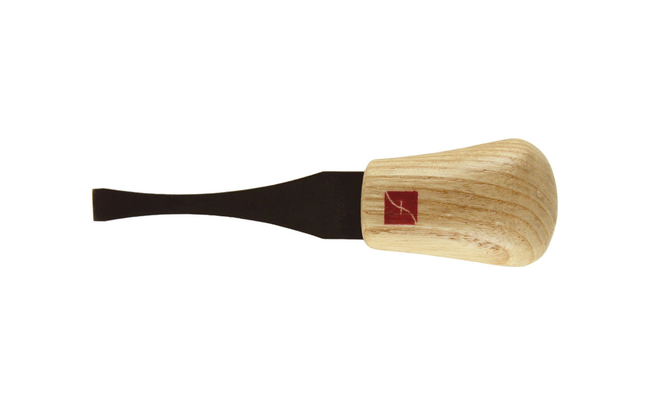 Made in USA • Model FR316 ~ Palm Carving Tool is great for carving smaller sized projects. Handle fits comfortably in the palm for good close control to your work. The blade is made of High Carbon Steel. Cutting edge is hand honed & polished - Single Bevel Chisel - #1 x 3/8" (9 mm) - wide blade - No. 1 - Micro Chisel 