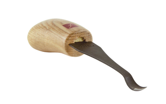 Made in USA • Model FR361 ~ Palm Carving Tool is great for carving smaller sized projects. Handle fits comfortably in the palm for good close control to your work. The blade is made of High Carbon Steel. Cutting edge is hand honed & polished - Spoon Gouge - 3/8" (9 mm) wide blade - Micro Spoon Gouge - Palm Gouge Tool