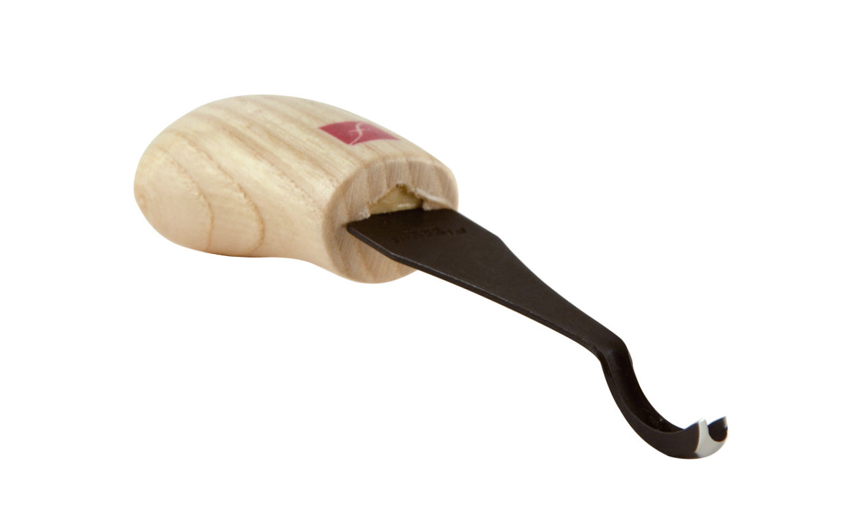 Made in USA • Model FR364 ~ Palm Carving Tool is great for carving smaller sized projects. Handle fits comfortably in the palm for good close control to your work. The blade is made of High Carbon Steel. Cutting edge is hand honed & polished - Spoon Gouge - 1/8" (3 mm) wide blade - Micro Spoon Gouge - Palm Gouge Tool