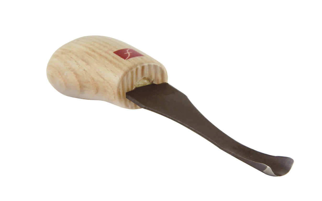 Made in USA • Model FR402 ~ Palm Carving Tool is great for carving smaller sized projects. Handle fits comfortably in the palm for good close control to your work. The blade is made of High Carbon Steel. Cutting edge is hand honed & polished - Palm Gouge - No. 8 Sweep #8 Palm Tool - Sweep #8 x 3/8" (10 mm) wide blade ~ 651646004022