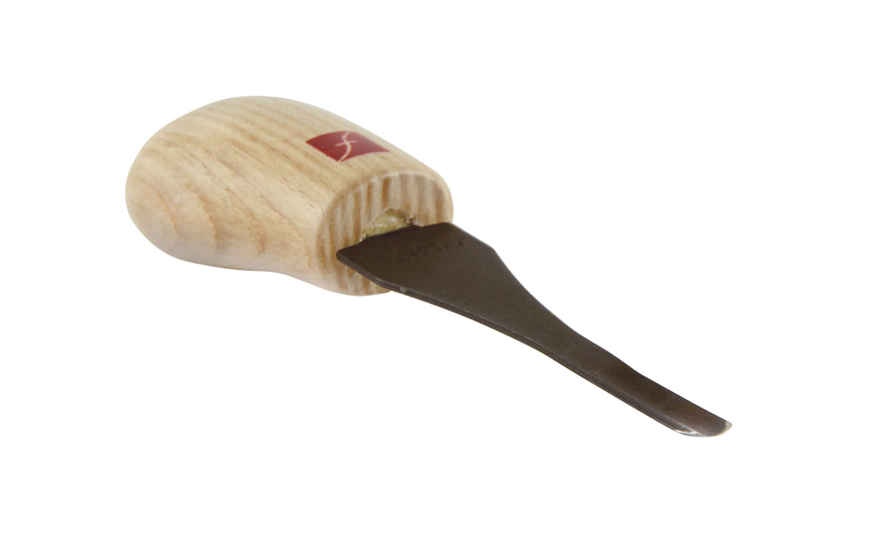Made in USA • Model FR428 ~ Palm Carving Tool is great for carving smaller sized projects. Handle fits comfortably in the palm for good close control to your work. The blade is made of High Carbon Steel. Cutting edge is hand honed & polished - Palm Gouge - No. 8 Sweep #8 Palm Tool - Sweep #8 x 1/4" (6 mm) wide blade ~ 651646004282