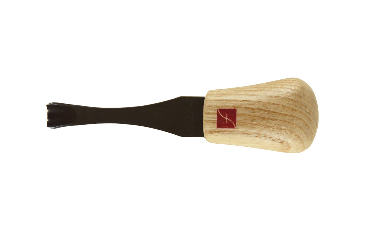 Made in USA • Model FR451 ~ Palm Carving Tool is great for carving smaller sized projects. Handle fits comfortably in the palm for good close control to your work. The blade is made of High Carbon Steel. Cutting edge is hand honed & polished - Spoon Gouge - 7/16" (11 mm) wide blade - Micro Spoon Gouge - Palm Gouge Tool