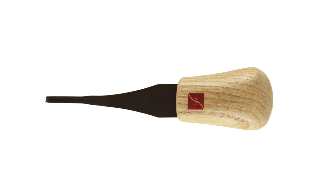 Made in USA • Model FR601 ~ Palm Carving Tool is great for carving smaller sized projects. Handle fits comfortably in palm for good close control to your work. The blade is made of High Carbon Steel. Cutting edge is hand honed & polished - Palm Gouge - No. 5 Sweep #5 Palm Tool - Sweep #5 x 1/8" (3 mm) wide blade